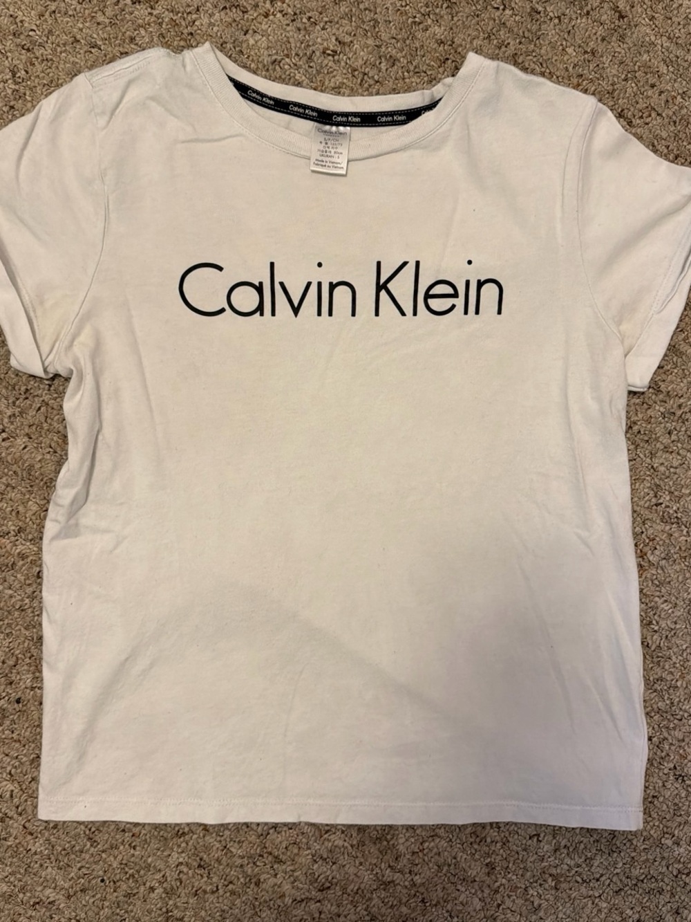 Calvin Klein White Tee with Black Logo